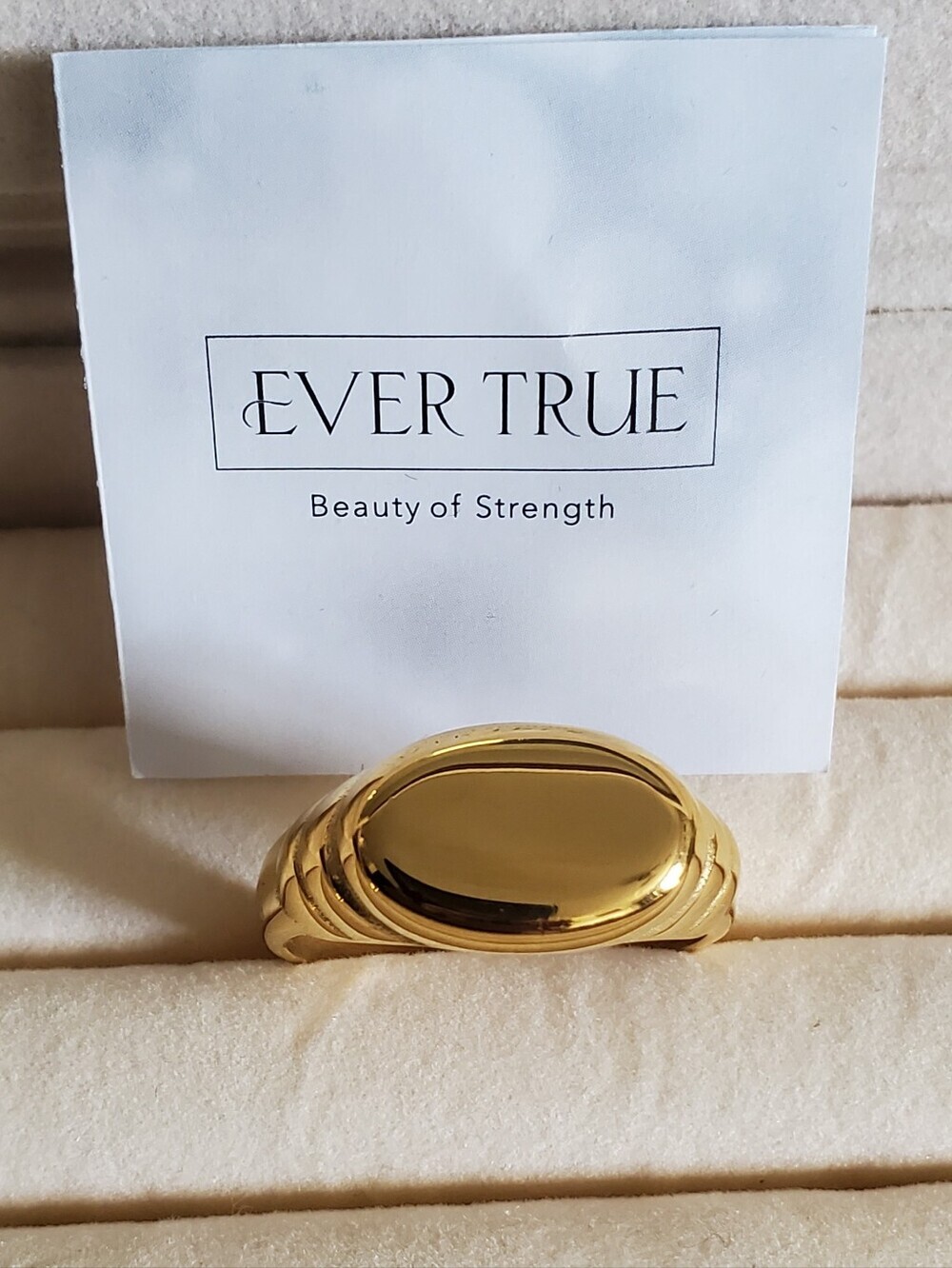 Men's Ever True Vermeil Ion Plated Minimalist Signet Oval Ring Sz 14